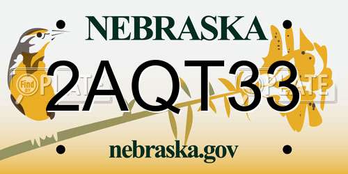 2AQT33 Nebraska License Plate