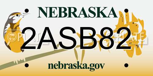 2ASB82 Nebraska License Plate