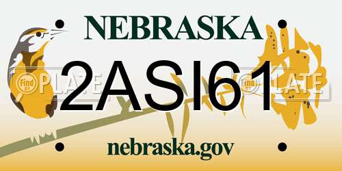 2ASI61 Nebraska License Plate