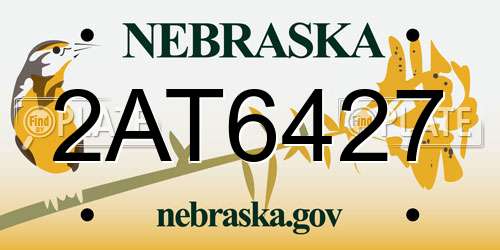 2AT6427 Nebraska License Plate