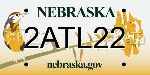 2ATL22 Nebraska License Plate