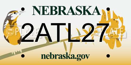 2ATL27 Nebraska License Plate