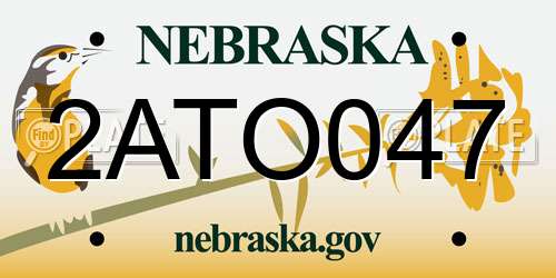 2ATO047 Nebraska License Plate
