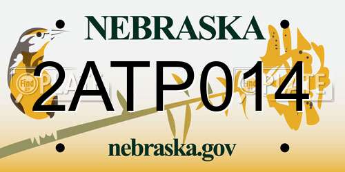 2ATP014 Nebraska License Plate