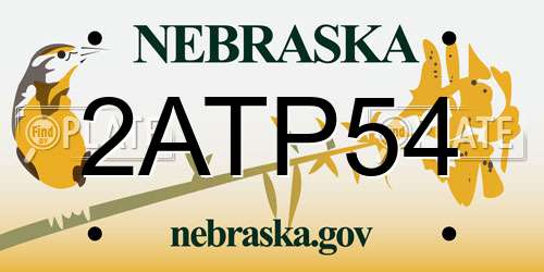 2ATP54 Nebraska License Plate