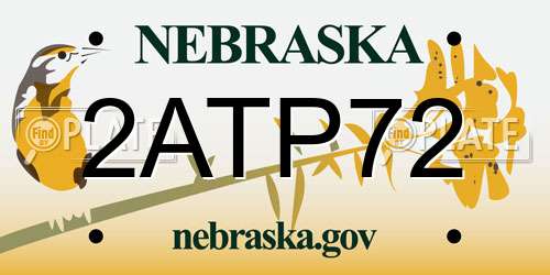 2ATP72 Nebraska License Plate