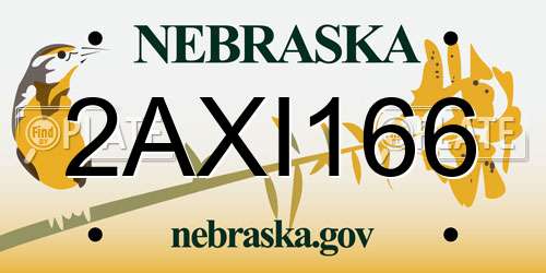 2AXI166 Nebraska License Plate