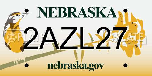 2AZL27 Nebraska License Plate