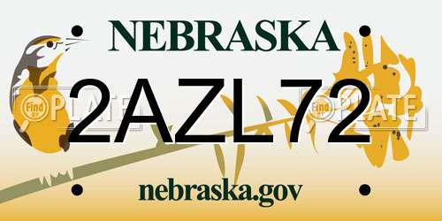 2AZL72 Nebraska License Plate
