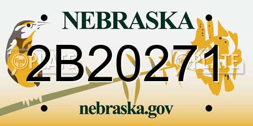2B20271 Nebraska License Plate
