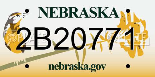 2B20771 Nebraska License Plate