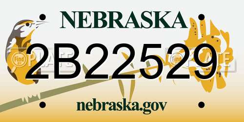 2B22529 Nebraska License Plate