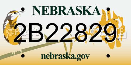 2B22829 Nebraska License Plate