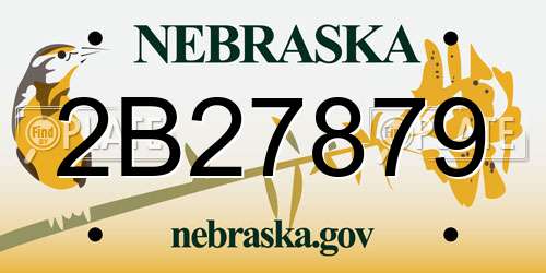 2B27879 Nebraska License Plate