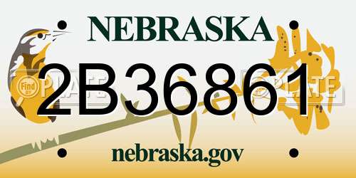 2B36861 Nebraska License Plate