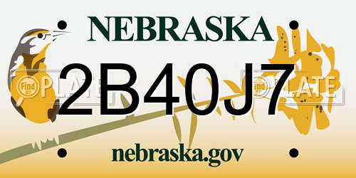 2B40J7 Nebraska License Plate