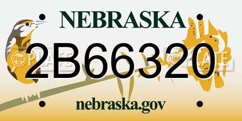 2B66320 Nebraska License Plate