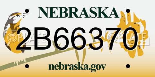 2B66370 Nebraska License Plate