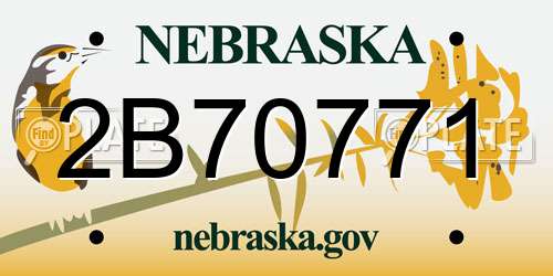 2B70771 Nebraska License Plate