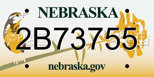 2B73755 Nebraska License Plate