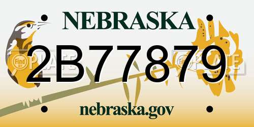 2B77879 Nebraska License Plate