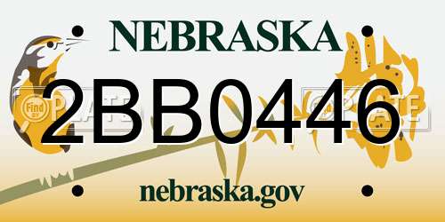 2BB0446 Nebraska License Plate