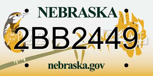 2BB2449 Nebraska License Plate
