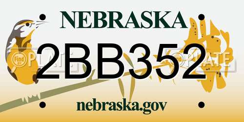 2BB352 Nebraska License Plate