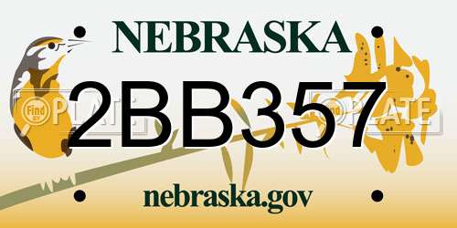 2BB357 Nebraska License Plate