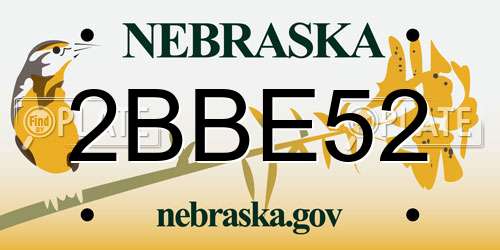 2BBE52 Nebraska License Plate