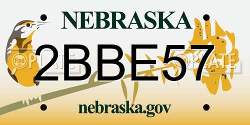 2BBE57 Nebraska License Plate