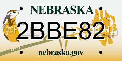2BBE82 Nebraska License Plate
