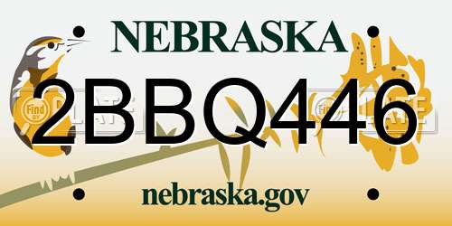 2BBQ446 Nebraska License Plate