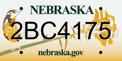 2BC4175 Nebraska License Plate