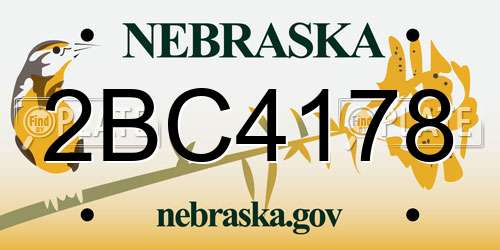 2BC4178 Nebraska License Plate