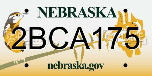 2BCA175 Nebraska License Plate