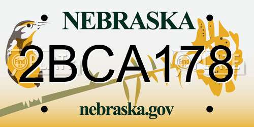 2BCA178 Nebraska License Plate