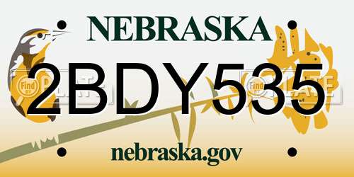 2BDY535 Nebraska License Plate