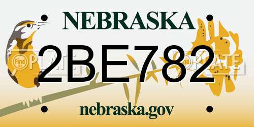 2BE782 Nebraska License Plate