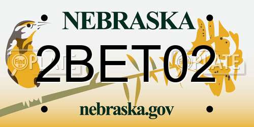 2BET02 Nebraska License Plate