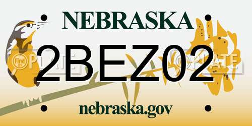 2BEZ02 Nebraska License Plate