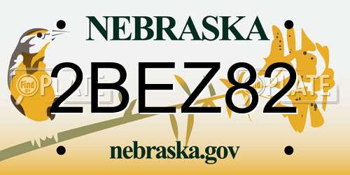2BEZ82 Nebraska License Plate