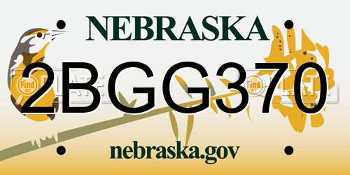 2BGG370 Nebraska License Plate