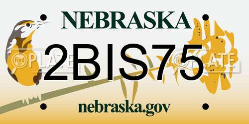 2BIS75 Nebraska License Plate