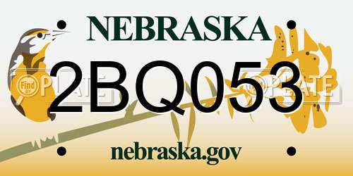 2BQ053 Nebraska License Plate