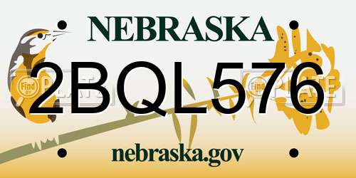 2BQL576 Nebraska License Plate