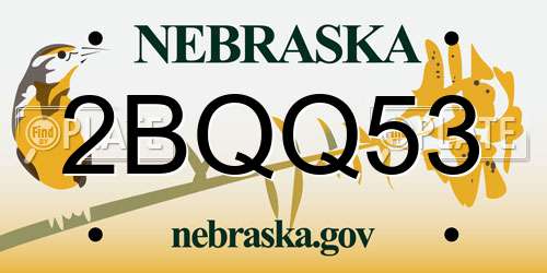 2BQQ53 Nebraska License Plate