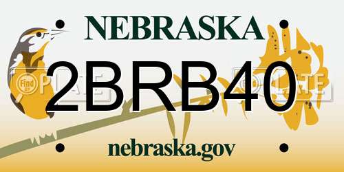 2BRB40 Nebraska License Plate
