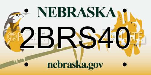 2BRS40 Nebraska License Plate