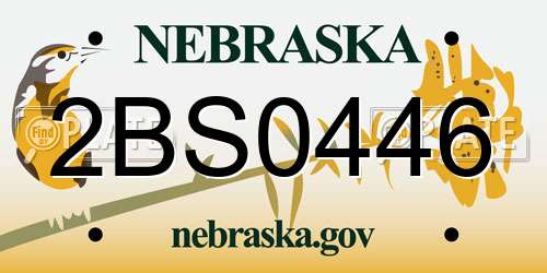 2BS0446 Nebraska License Plate